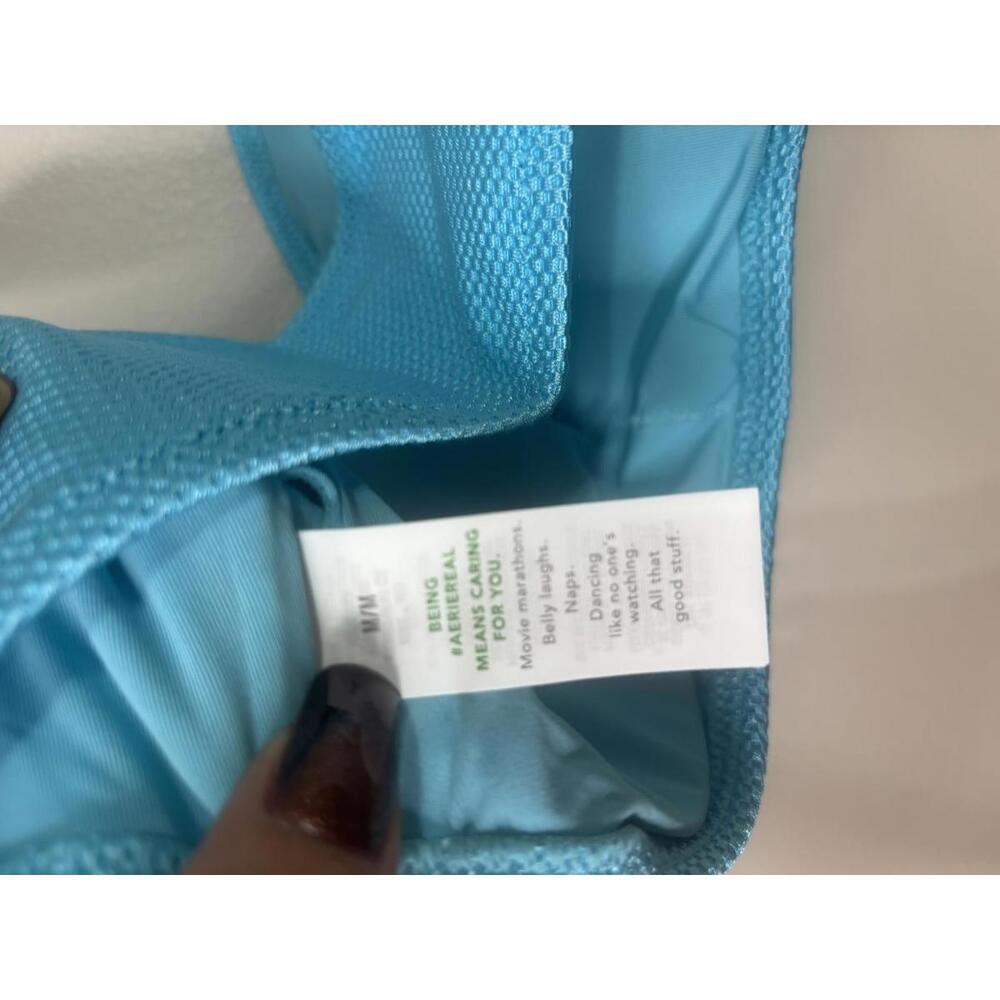 Aerie One-Shoulder Swim Top - Aqua Blue - Size Med - Picture 4 of 5